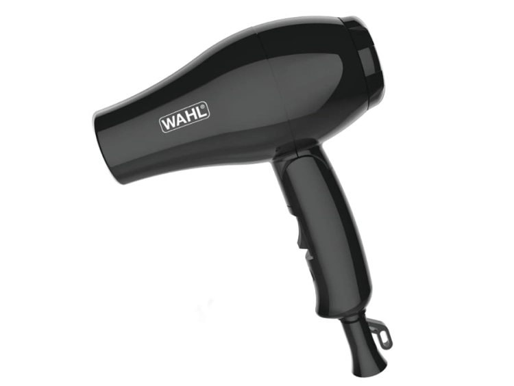Praktyczna składana rączka ułatwiająca transport suszarki Wahl 3402-0470 Travel Dryer.