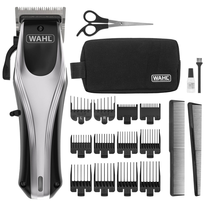 Bezprzewodowa maszynka do włosów WAHL Rapid Clip 9657-0460 w czarno-srebrnej obudowie.