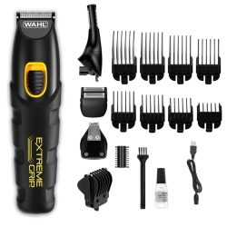 Multigroomer Wahl 9893-0460 Extreme Grip Advanced z żółtym silikonowym uchwytem.