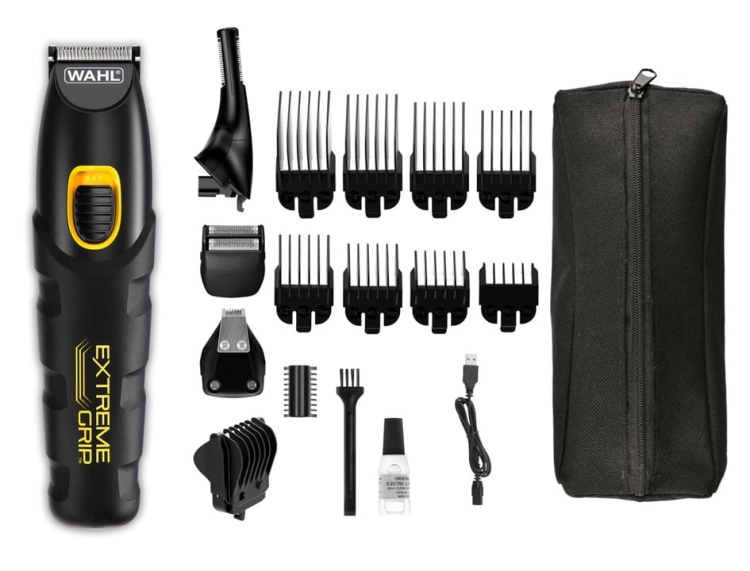 Antypoślizgowa, silikonowa powłoka korpusu trymera Wahl Extreme Grip Advanced.