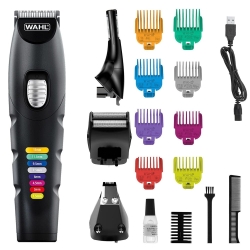 Multigroomer Wahl 9893-0464 Color Trim Advanced z zestawem wymiennych głowic.