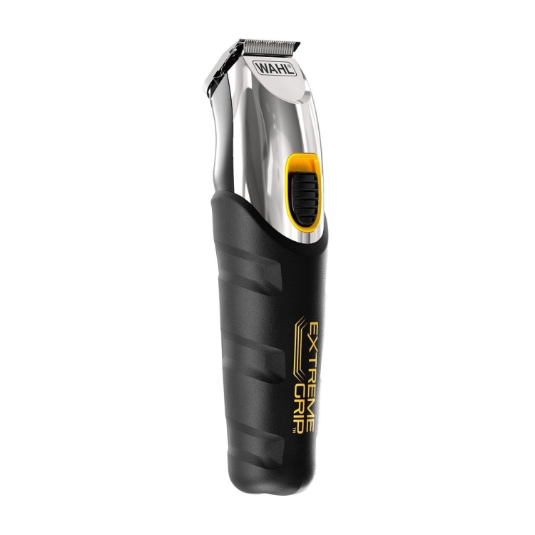 Bezprzewodowy trymer do brody Wahl 9893-0440 Extreme Grip z żółtymi detalami.