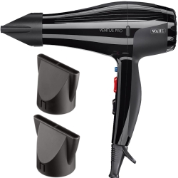 Profesjonalna suszarka do włosów WAHL Ventus PRO 2200W w czarnej obudowie.