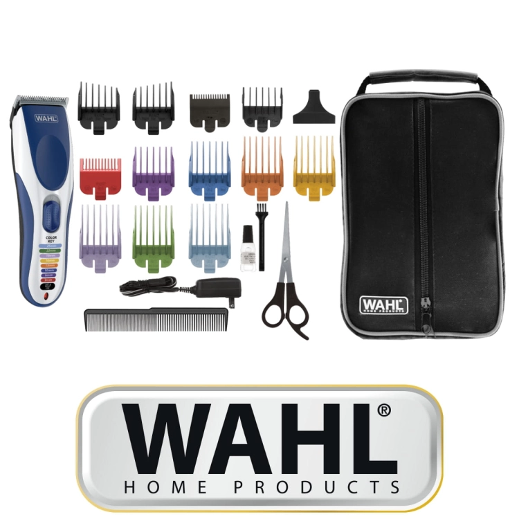 Maszynka bezprzewodowa Wahl 9649-016 Color Pro Cordless z kolorowymi nasadkami.