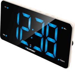 Górny panel z przyciskami do ustawiania alarmu i funkcją drzemki w radiobudziku CR15WH.