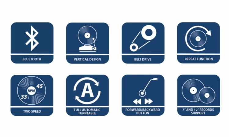 Gramofon wertykalny BLAUPUNKT VT100SL Czarny BT