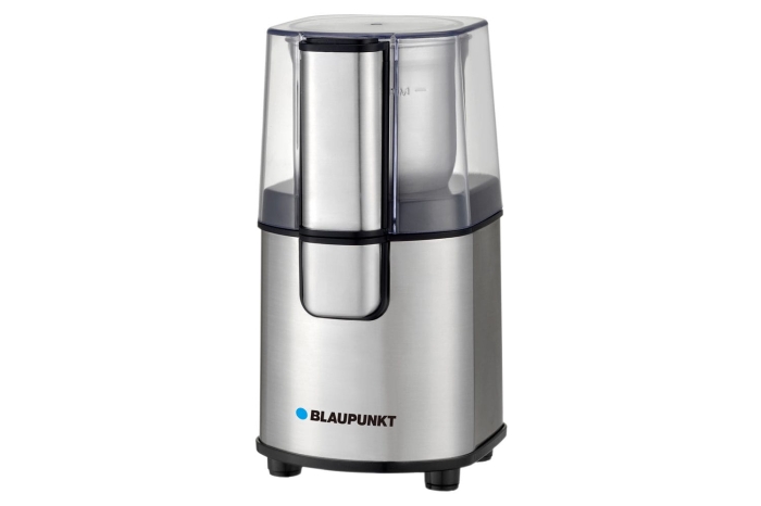 Elektroniczny młynek do kawy Blaupunkt FCG701 o mocy 200W w kolorze czarnym.