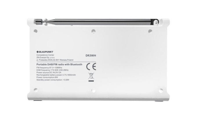 Radio przenośne DAB+ Blaupunkt DR3WH Białe