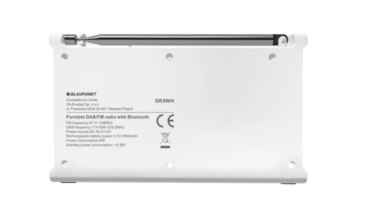 Radio przenośne DAB+ Blaupunkt DR3WH Białe