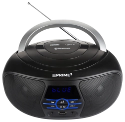 Przenośne radio i boombox PRIME3 ABB11BT Nano w stylowej, czarnej obudowie.