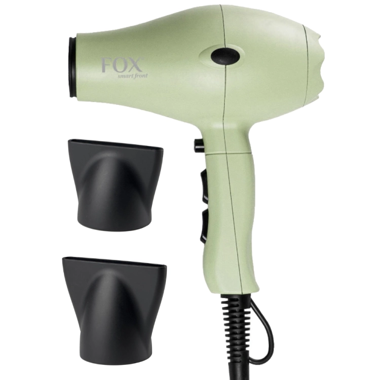 Profesjonalna suszarka do włosów Fox Smart Front Green Whisper 2100W w wyjątkowym, miętowo-zielonym kolorze.