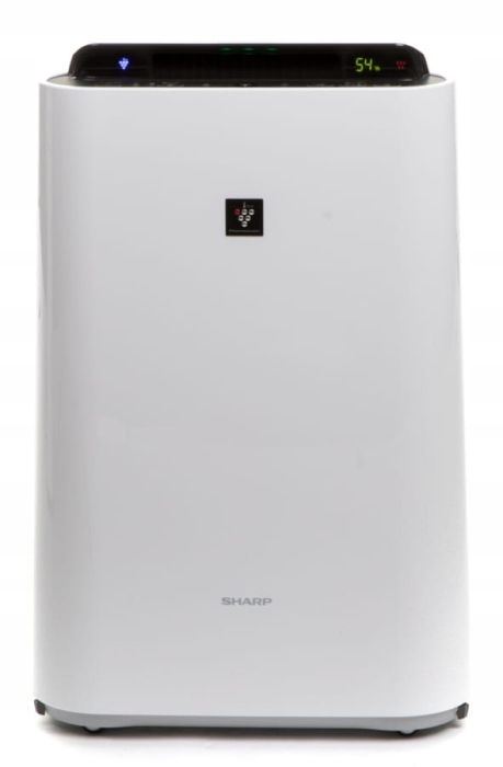 Czytelny panel sterowania z wyświetlaczem jakości powietrza w oczyszczaczu Sharp UA-HD40E-L.