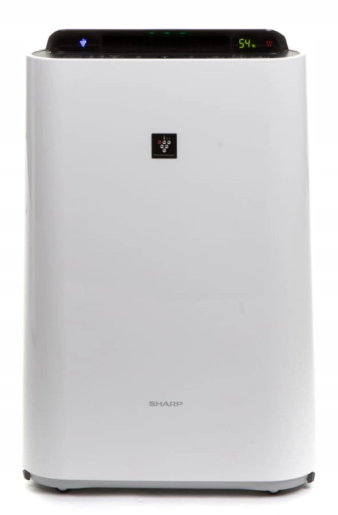Czytelny panel sterowania z wyświetlaczem jakości powietrza w oczyszczaczu Sharp UA-HD40E-L.