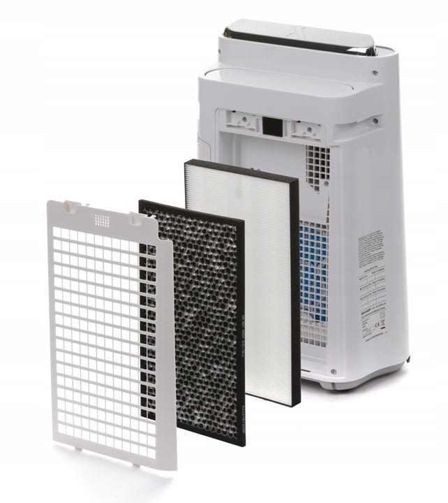 Bezpieczne nawilżanie ewaporacyjne o wydajności 440 ml/h w oczyszczaczu Sharp UA-HD40E-L.
