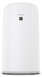 Intuicyjny panel sterowania i wskaźnik jakości powietrza w oczyszczaczu Sharp UA-KCP100E-W.