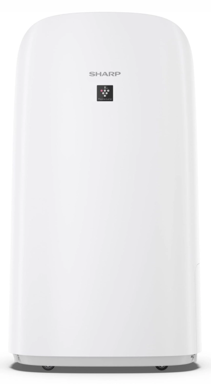 Intuicyjny panel sterowania i wskaźnik jakości powietrza w oczyszczaczu Sharp UA-KCP100E-W.