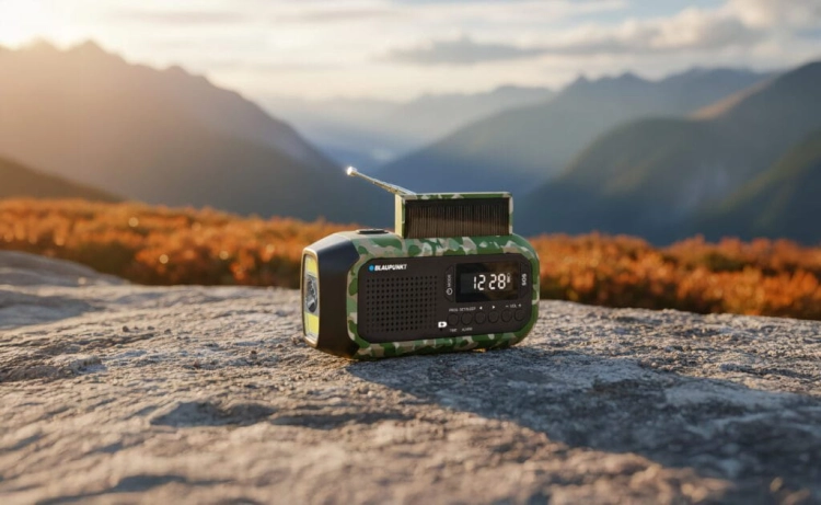 Czytelny wyświetlacz LCD i tuner AM/FM w radiu survivalowym z oferty Yago24.pl.