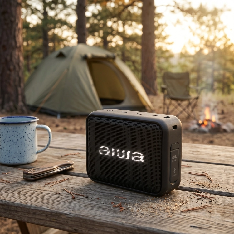 Głośnik Bluetooth AIWA BS-200BK 6W TWS Radio FM IPX6 Czarny Przenośny