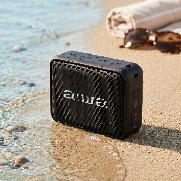 Głośnik Bluetooth AIWA BS-200BK 6W TWS Radio FM IPX6 Czarny Przenośny
