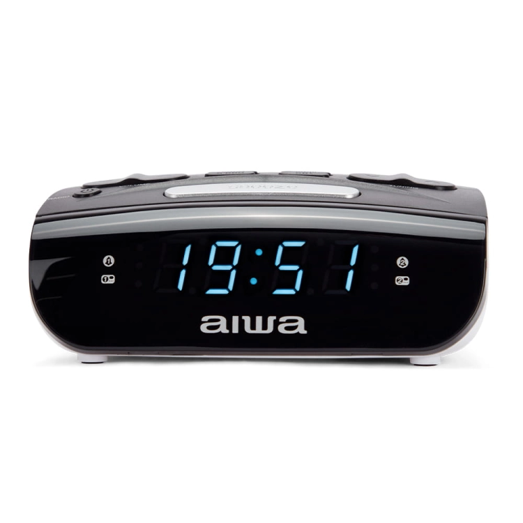 Radiobudzik AIWA CR-15 Radio FM AM Podwójny Alarm Drzemka Zegar Cyfrowy