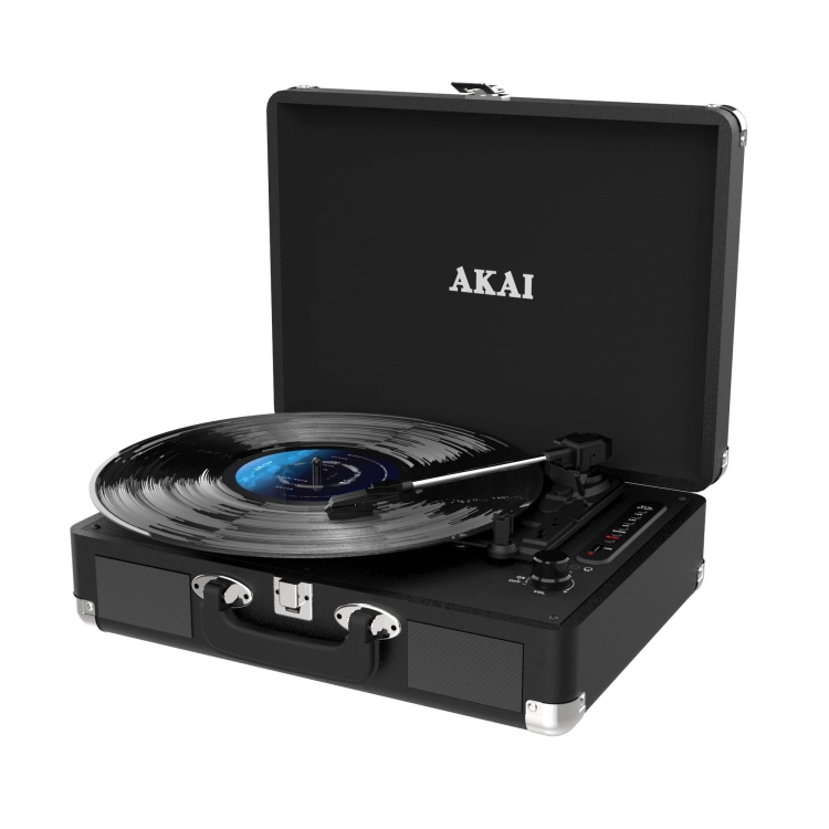 Złącza RCA i wejście AUX IN z tyłu eleganckiej obudowy modelu AKAI ATT-18BT.