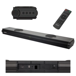 Nowoczesny soundbar AKAI ASB-29 2.2 o mocy 100W w eleganckim, czarnym wykończeniu.