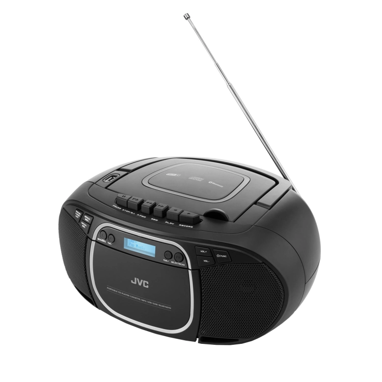 Pilot zdalnego sterowania oraz praktyczne złącze USB na froncie modelu JVC RC-E561B z Yago24.pl.