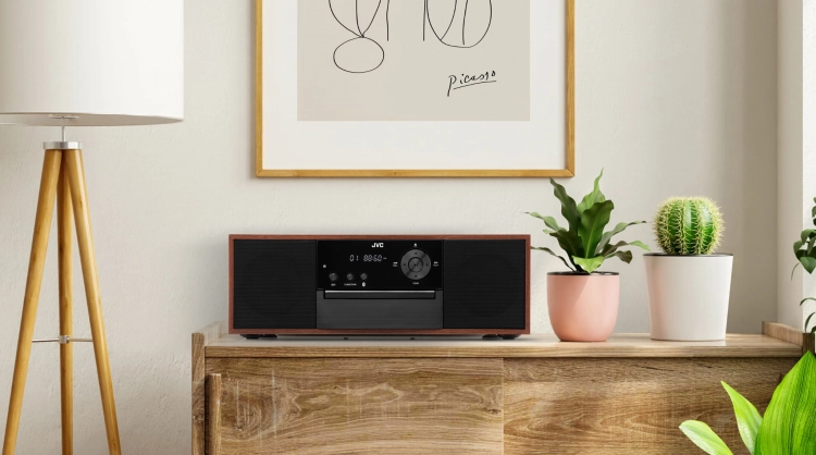 Wieża JVC RD-E761 All-In-One Bluetooth CD USB Radio FM Pilot Drewno