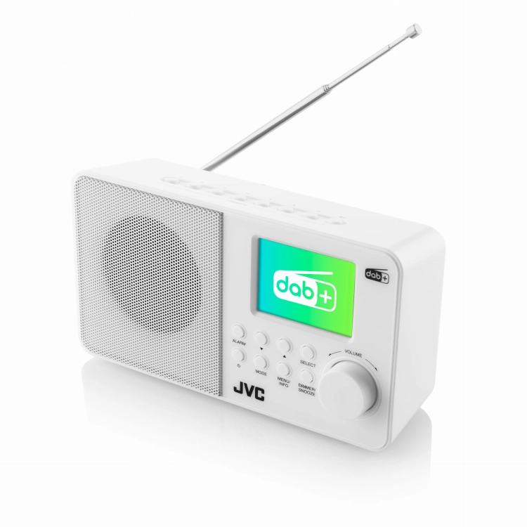 Radio Przenośne JVC RA-E611W DAB+ Cyfrowe FM Budzik Białe