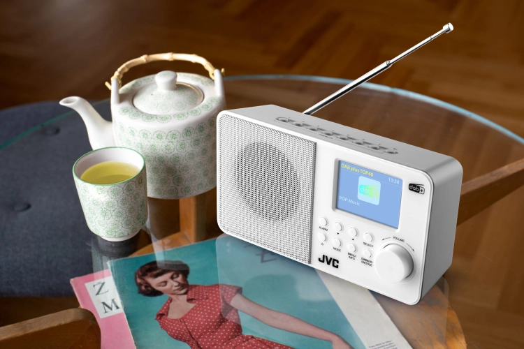 Radio Przenośne JVC RA-E611W DAB+ Cyfrowe FM Budzik Białe