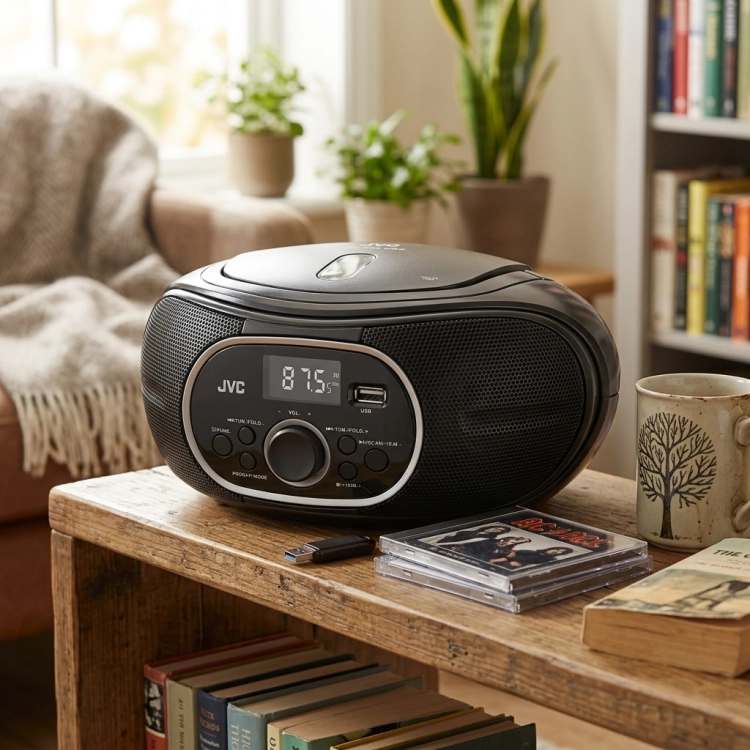 Radioodtwarzacz JVC RD-E221B Boombox CD MP3 USB Radio FM Czarny