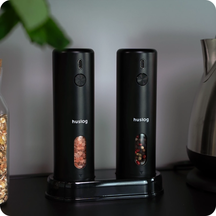 Zestaw młynków Huslog HUS1035 Oświetlenie LED Akumulatorowe USB-C Ceramika