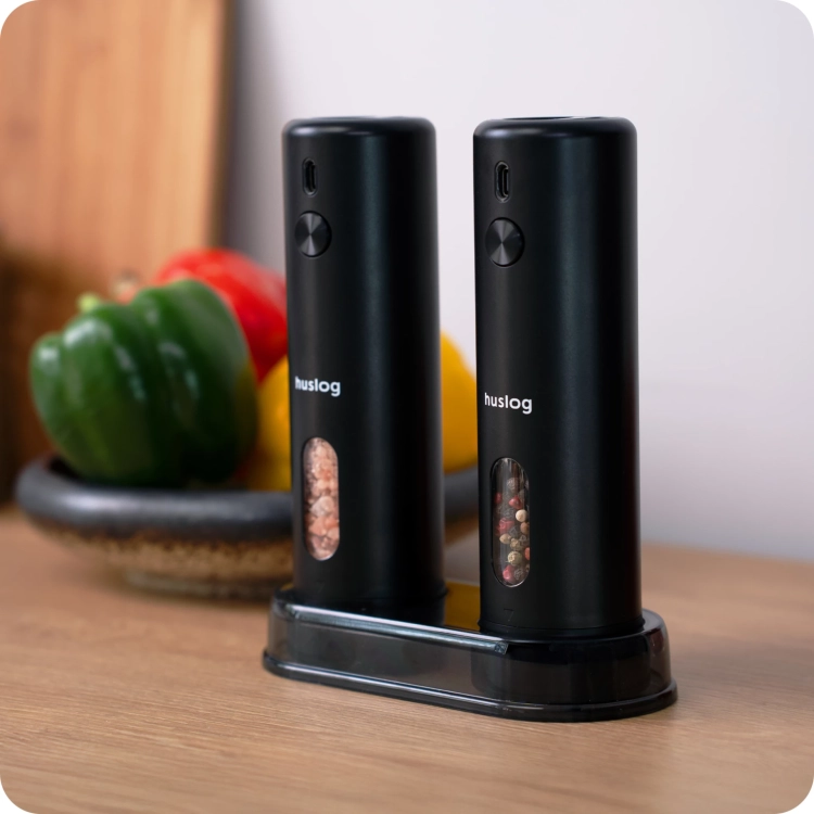 Zestaw młynków Huslog HUS1035 Oświetlenie LED Akumulatorowe USB-C Ceramika