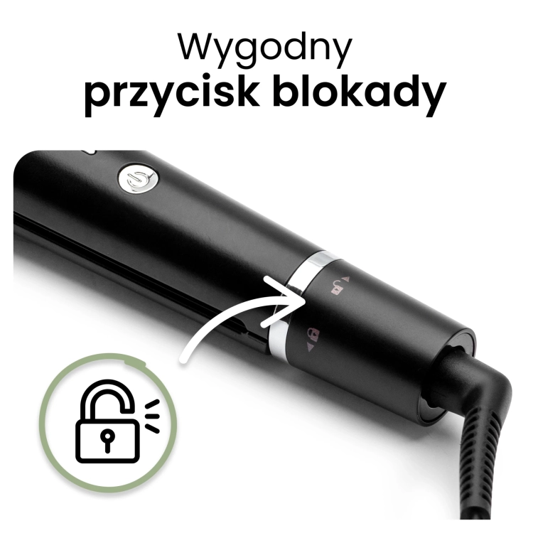 Falownica do włosów Huslog HUS1060 Czarna Ceramiczna 100W