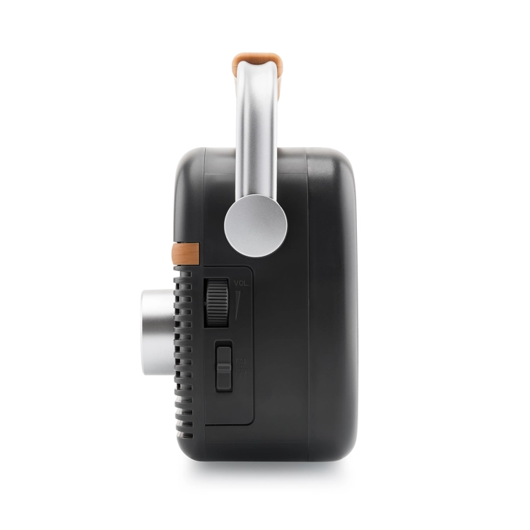 Rozkładana antena teleskopowa gwarantująca czysty odbiór FM w urządzeniu JVC RA-E215G.