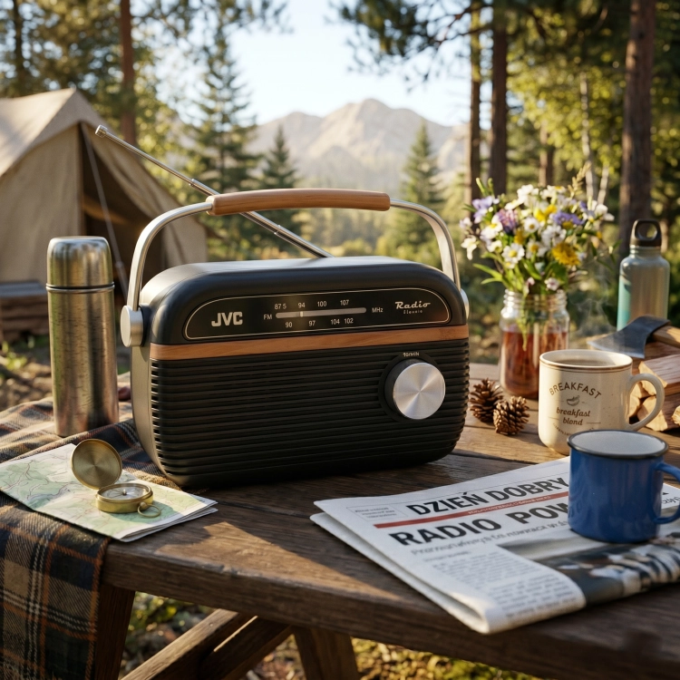 Radio Przenośne JVC RA-E215G Szare Analogowe FM Sieciowe Baterie
