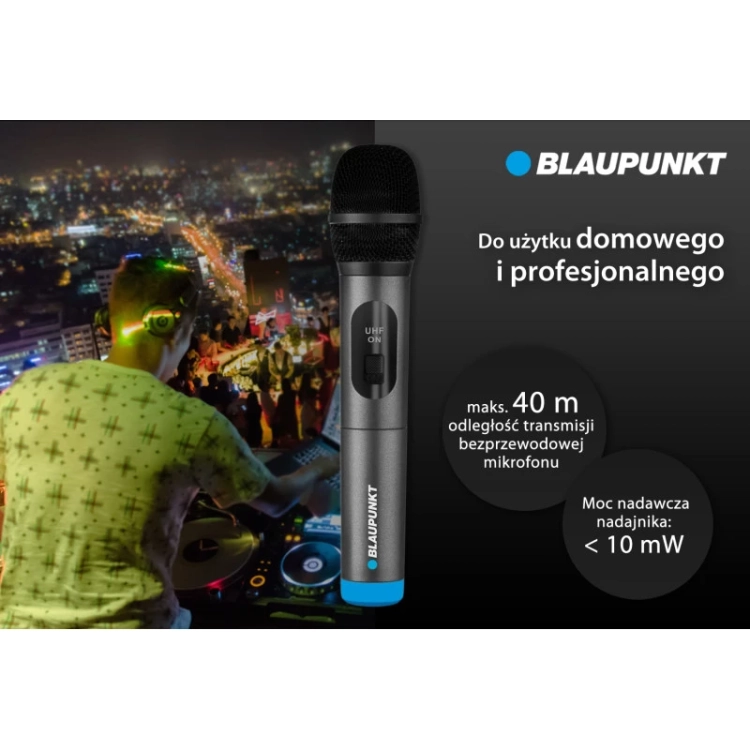 Mikrofon Bezprzewodowy Blaupunkt WM40U UHF Odbiornik Zasięg 40m