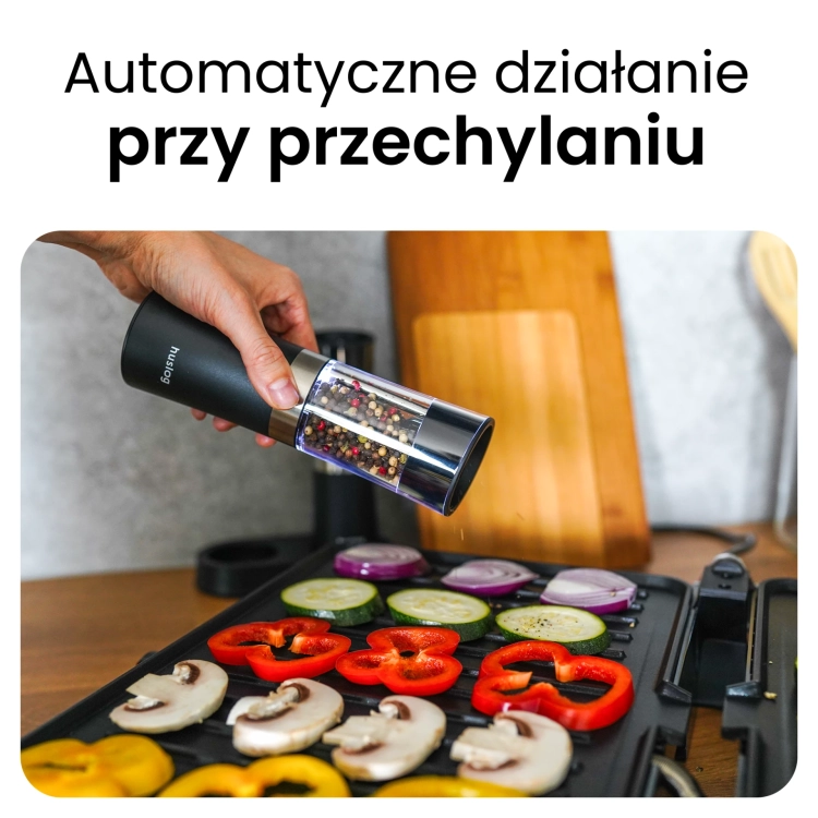Automatyczne uruchamianie mielenia po przechyleniu obudowy w modelu Huslog HUS1033.