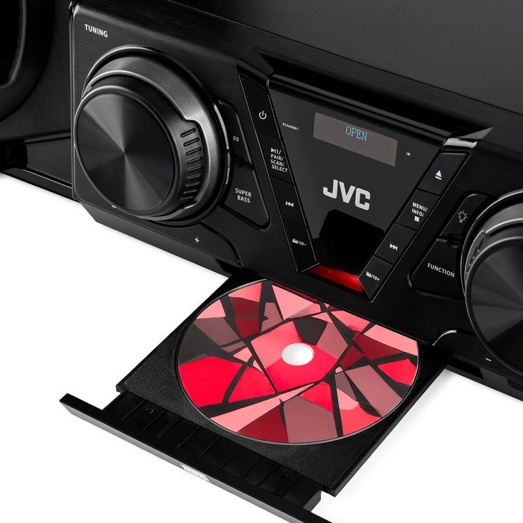 Moduł Bluetooth pozwalający na bezprzewodowe przesyłanie muzyki do mikrowieży JVC MX-E325B.