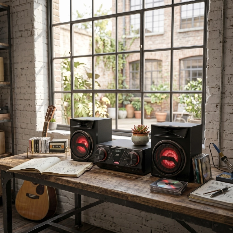 Mini Wieża JVC MX-E325B DAB+ Bluetooth CD USB 100W Czarna