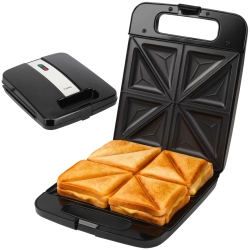Nowoczesny, pojemny opiekacz do kanapek Huslog 1800W 4 Kanapki XXL w eleganckiej obudowie.
