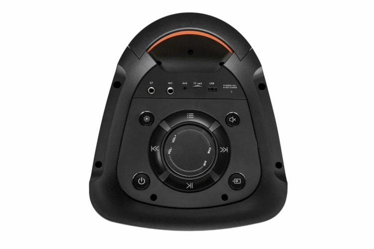 Wejścia USB, czytnik kart microSD oraz gniazda gitarowe na panelu modelu Blaupunkt PB06DB z Yago24.pl.