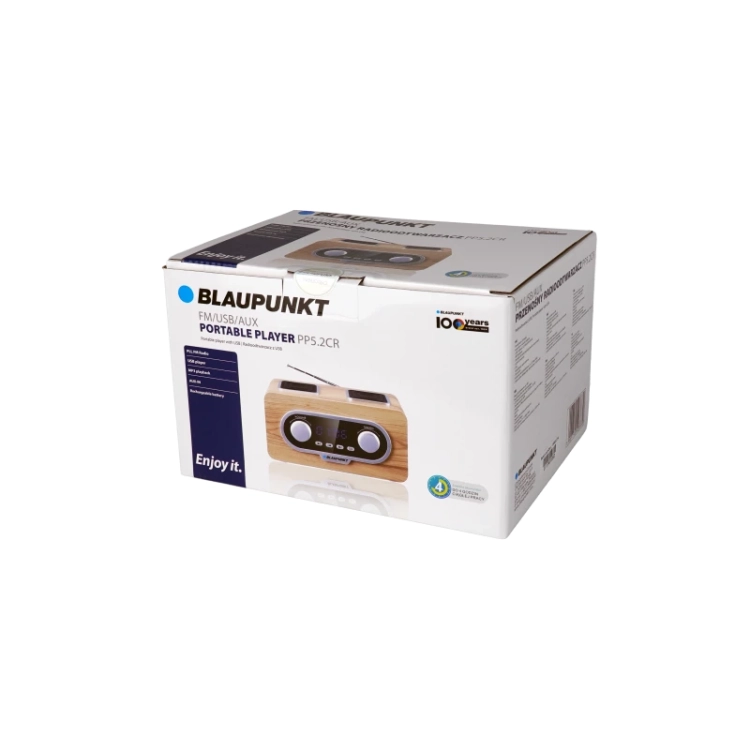 Radioodtwarzacz Przenośny Blaupunkt PP5.2CR Drewno Budzik MP3