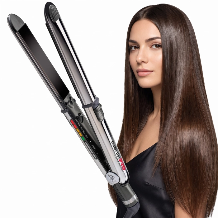 Profesjonalna prostownica do włosów BaByliss PRO Elipsis 3100 BAB3100EPE w obudowie ze stali nierdzewnej.