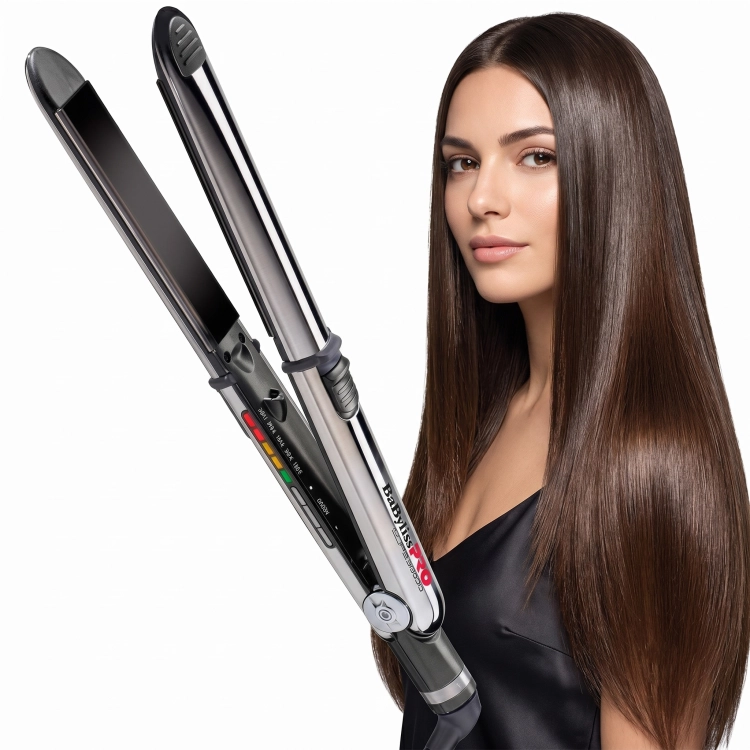 Profesjonalna prostownica do włosów BaByliss PRO Elipsis 3100 BAB3100EPE w obudowie ze stali nierdzewnej.