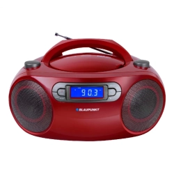 Górny panel sterowania i czytelny wyświetlacz LCD w odtwarzaczu Blaupunkt BB18RD.