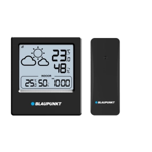 Zewnętrzny czujnik bezprzewodowy do pomiaru temperatury dołączony do stacji Blaupunkt.