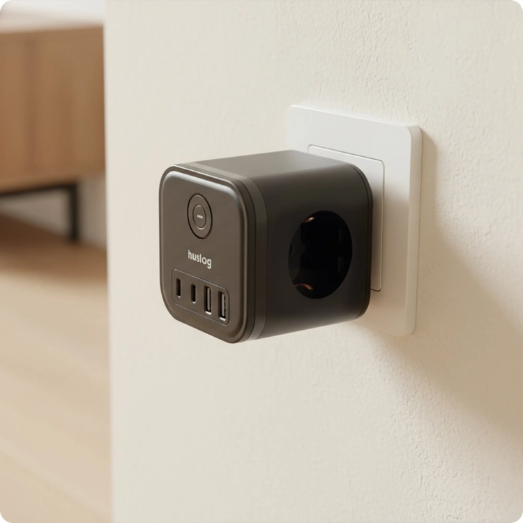 Kostka Zasilająca Rozgałęźnik Huslog HUS1050 3xAC 4xUSB