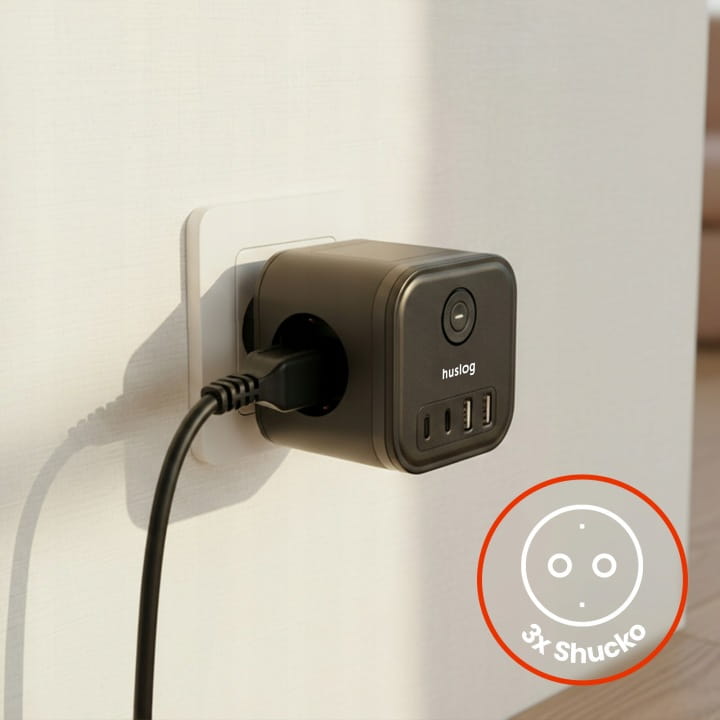 Kostka Zasilająca Rozgałęźnik Huslog HUS1050 3xAC 4xUSB