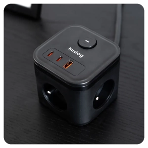 Kostka Zasilająca Huslog HUS1002 3xAC 2xUSB-C 1xUSB 20W QC